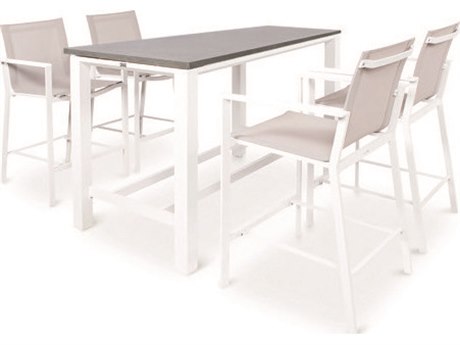Kettler Primavera White mouse Grey concrete Look Ceramic Aluminum Dining Set