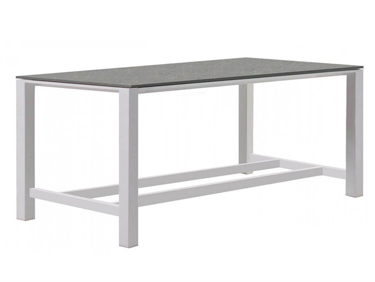 Kettler Concept Aluminum White Rectangular Ceramic Top Patio Bar Table