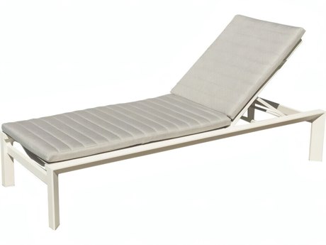 Kettler Delta Aluminum White Multi-Position Outdoor Chaise Lounge in Mouse Grey
