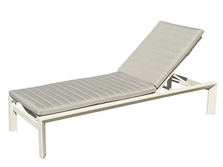 Kettler Delta Aluminum White Multi-Position Chaise Lounge in Mouse Grey