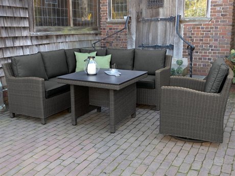 Kettler Palma Rattan canvas Coal Aluminum Cushion Lounge Set