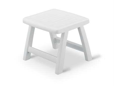 Kettler Roma Resin White 18'' Square Side Table/Ottoman