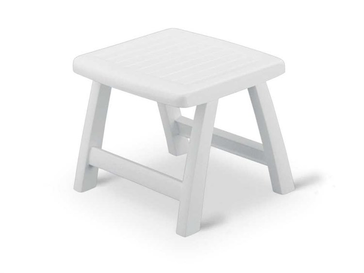 Kettler Roma Resin White 18'' Square Side Table/Ottoman