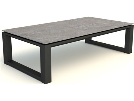 Kettler Boston Select Aluminum Lava 55''W x 30'D Rectangular Ceramic Top Coffee Table