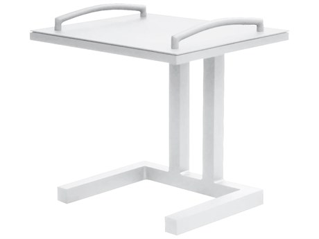 Kettler Easy Aluminum White 19''W x 17''D Rectangular End Table