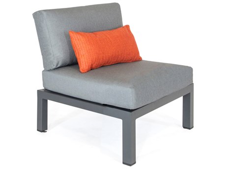 Kettler Elba Aluminum Charcoal Modular Lounge Chair in Cast Silver