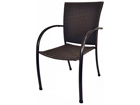 Kettler Pilano Black Weave Aluminum Wicker Dining Chair Set of 6
