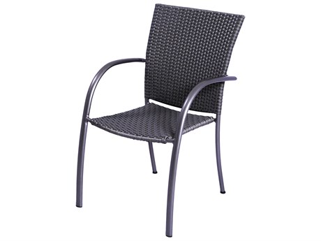 Kettler Pilano Silver-grey Weave Aluminum Wicker Dining Chair - Set of 4