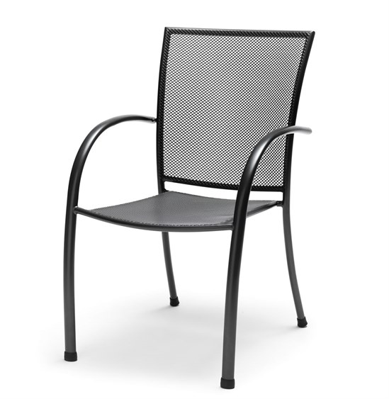 Kettler Pilano Wrought Iron Gray Dining Arm Chair Set of 6
