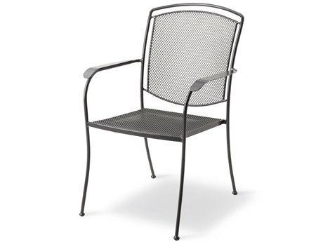 Kettler HENLEY Steel Gray Stackable Dining Arm Chair Set in 4