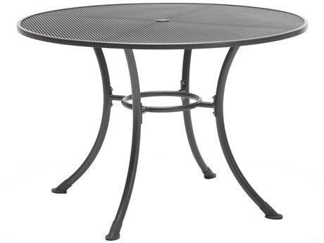 Kettler Mesh Steel Gray 42'' Round Dining Table with Umbrella Hole