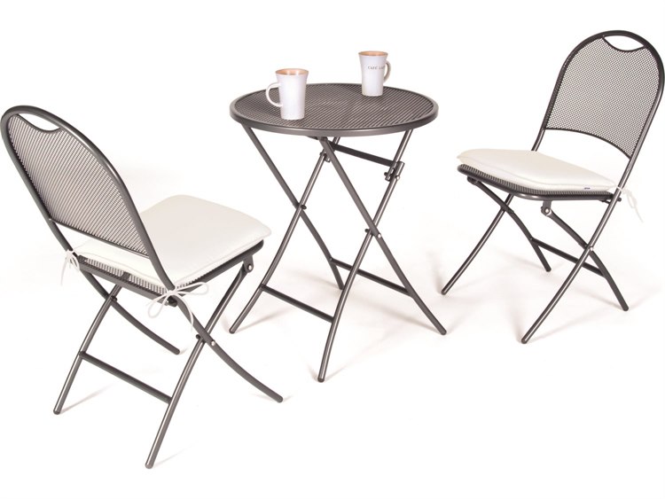 Kettler Cafe Napoli Steel Gray 3 Piece Bistro Set KRZ02010200