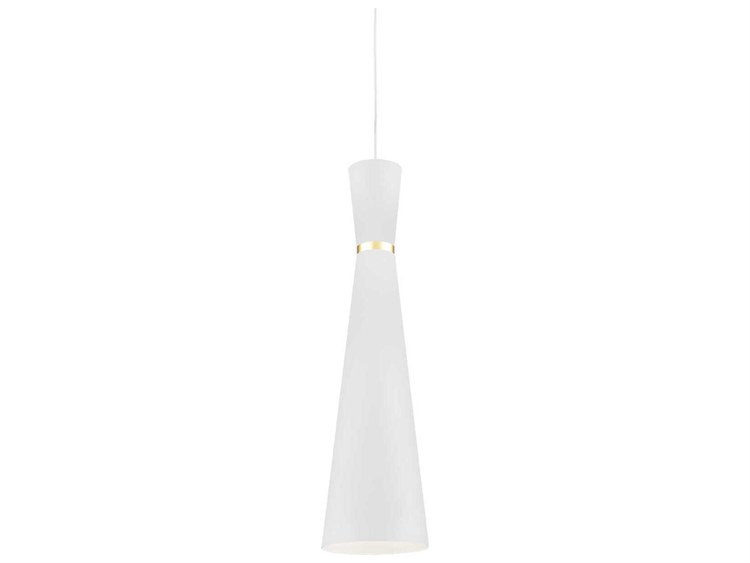 Photos - Chandelier / Lamp Kuzco Lighting Vanderbilt 1-Light White Gold Mini Pendant 493206-WH/GD