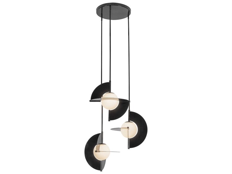 Photos - Chandelier / Lamp Scorpio Kuzco Lighting  Glossy Black Geometric Chandelier CH65127-GBK/OP-UNV 