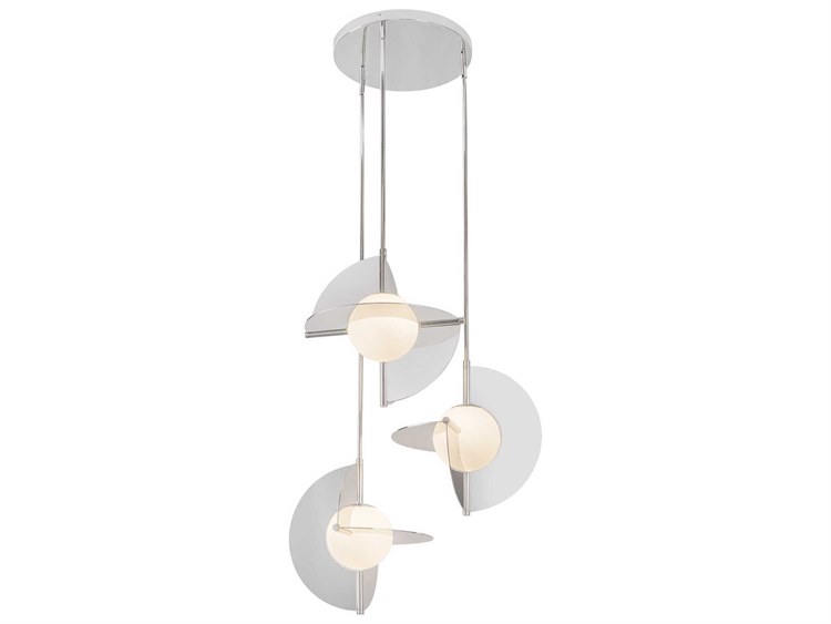 Photos - Chandelier / Lamp Scorpio Kuzco Lighting  Polished Nickel Geometric Chandelier CH65127-PN/OP-UNV 