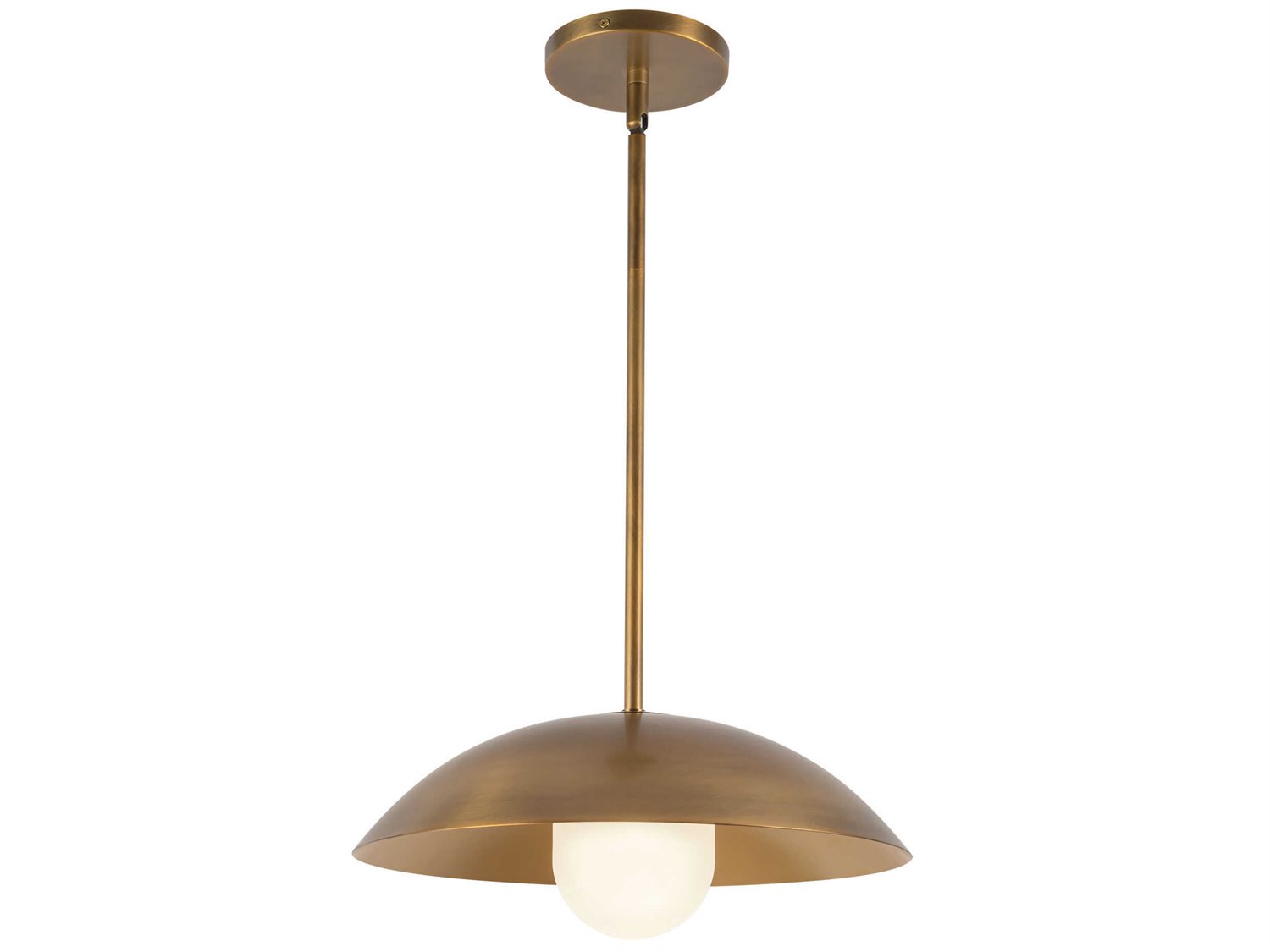Umbra 1-Light Vintage Brass Opal Glass Dome Pendant
