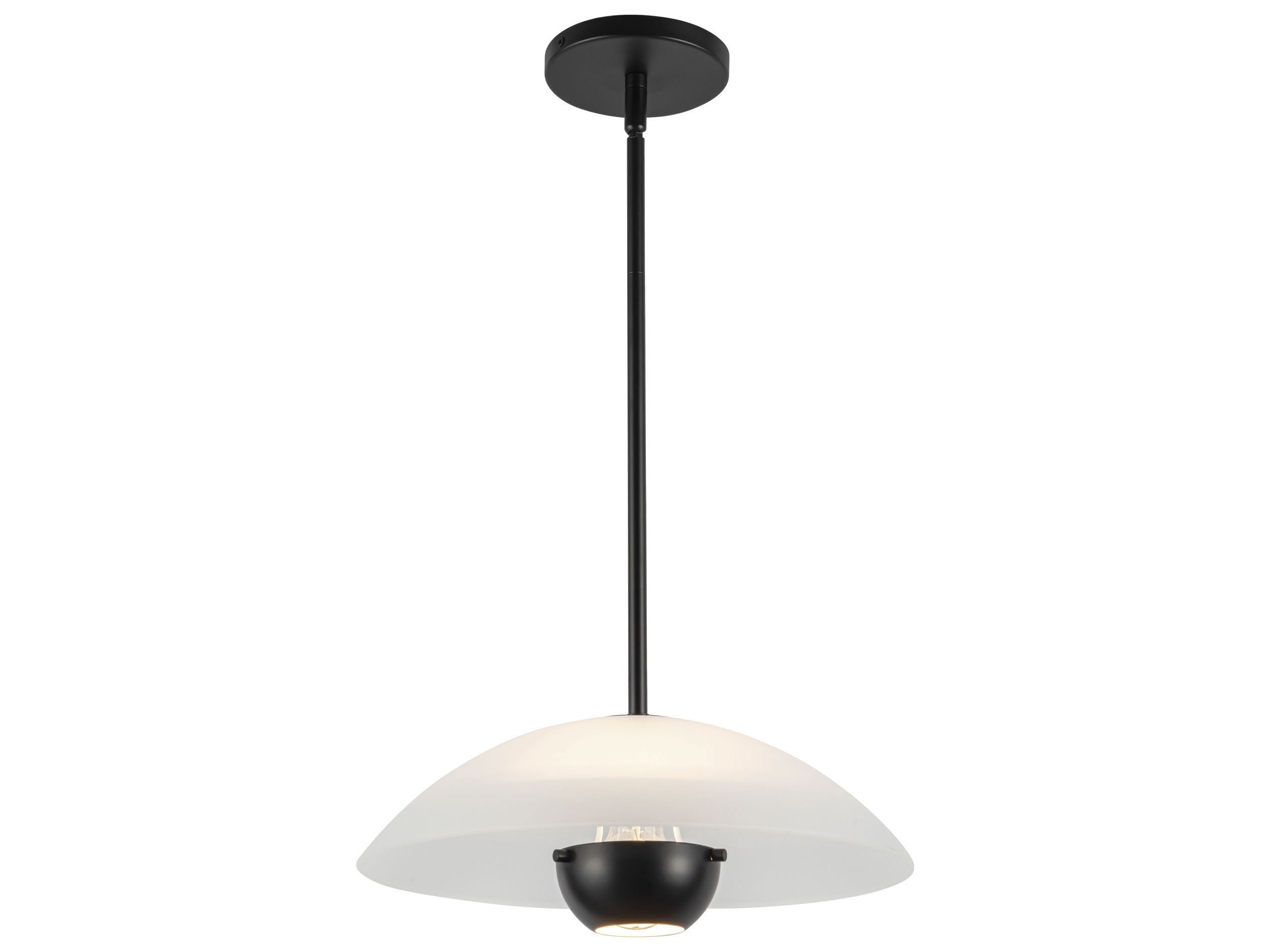 Kuzco Lighting PD11914-OP/BK Umbra 1 Light 14 inch Black Pendant Ceiling Light in Opal Glass Shade