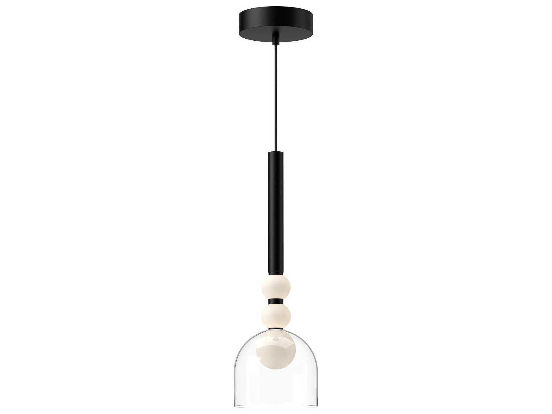 Kuzco Lighting PD30505-BK/CL-UNV Rise LED 5.63 inch Black Pendant Ceiling Light