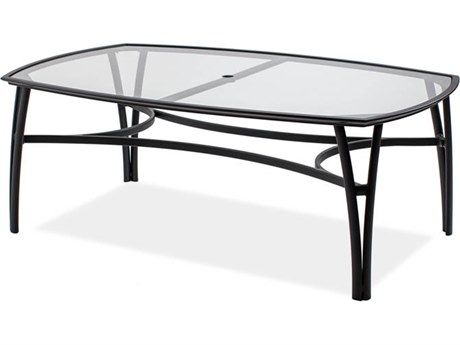 Koverton Modone Tables Aluminum 80''W x 48''D Rectangular Dining Table with Umbrella Hole