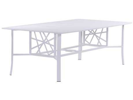 Koverton Parkview Knest Cast Aluminum 87''W x 44''D Rectangular Dining Table with Umbrella Hole