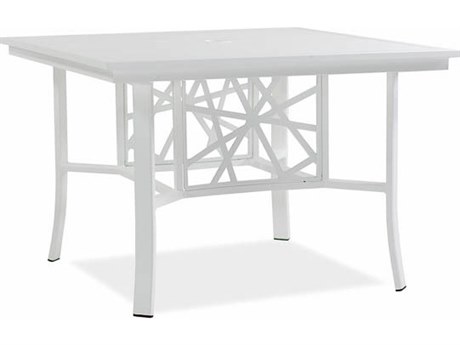Koverton Parkview Knest Cast Aluminum 48 Square Dining Table with Hole