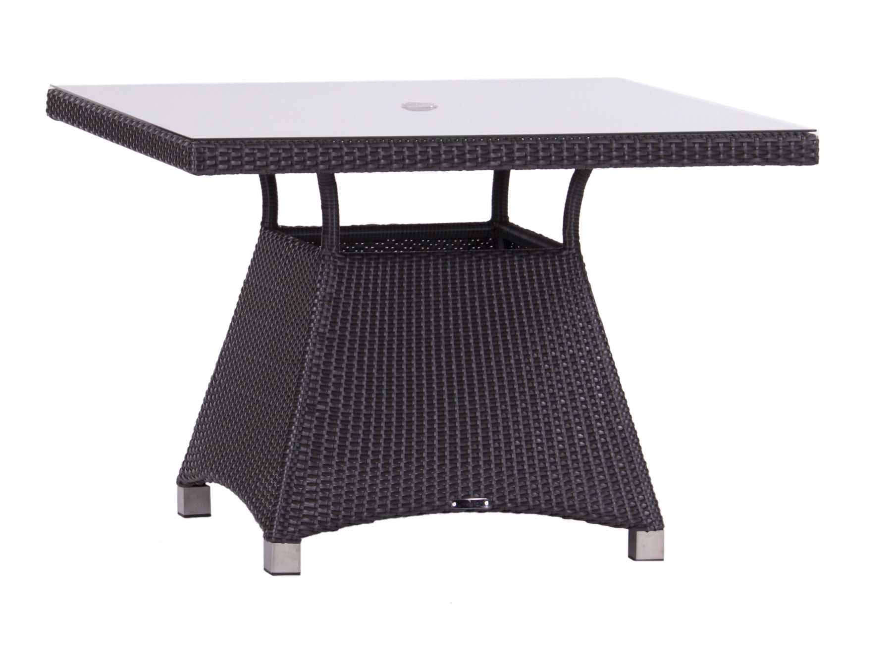 Koverton Soho Wicker & Glass Top 42'' Wide Square Dining Table with