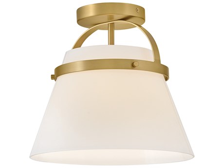 Lark Living Tori 1-Light Lacquered Brass Bell Semi Flush Mount