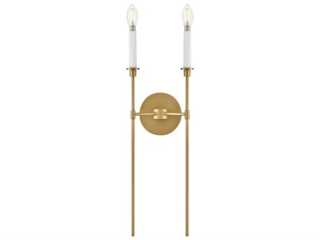 Lark Living Hux 2-Light Lacquered Brass Warm White Wall Sconce