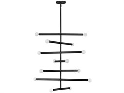 Jonathan Adler Caracas 6-Light Black Brass Globe Chandelier Jonathan Adler Caracas 6-Light Black Brass Globe Chandelier