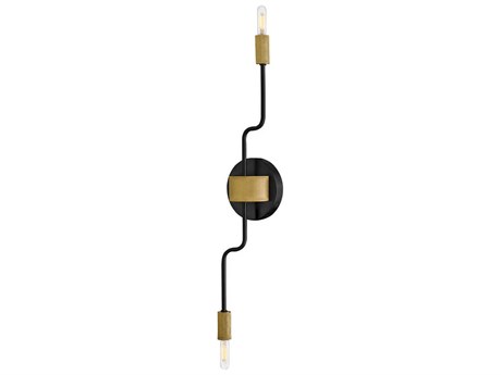 Lark Living Austen 2-Light Black Lacquered Brass Wall Sconce