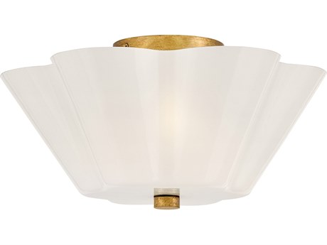 Lark Living Honey 3-Light Distressed Brass Flush Mount