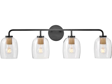 Lark Living Percy 4-Light Black Lacquered Brass Vanity Light