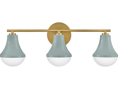Lark Living Haddie 3-Light Seafoam Lacquered Brass Green Vanity Light