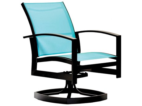 Lane Venture Casptone Sling Aluminum Swivel Tilt Dining Arm Chair