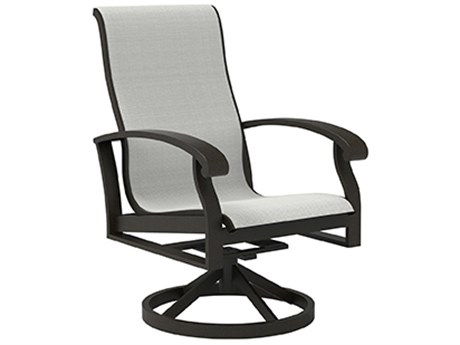 Lane Venture Smith Lake Sling Aluminum Swivel High Back Dining Arm Chair