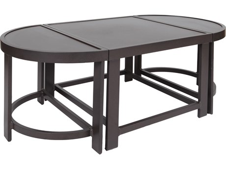 Lane Venture Horizon Aluminum 49''W x 25''D 3 Piece Oval Coffee Table