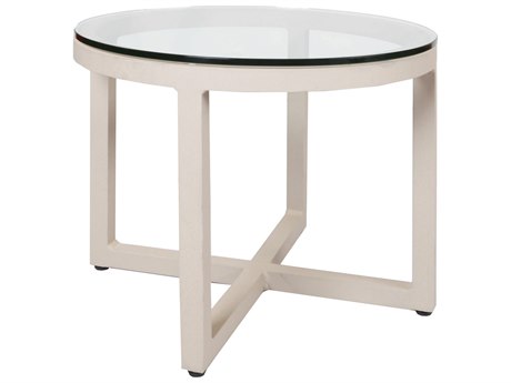 Lane Venture Contempo Aluminum 24'' Round Glass Top End Table