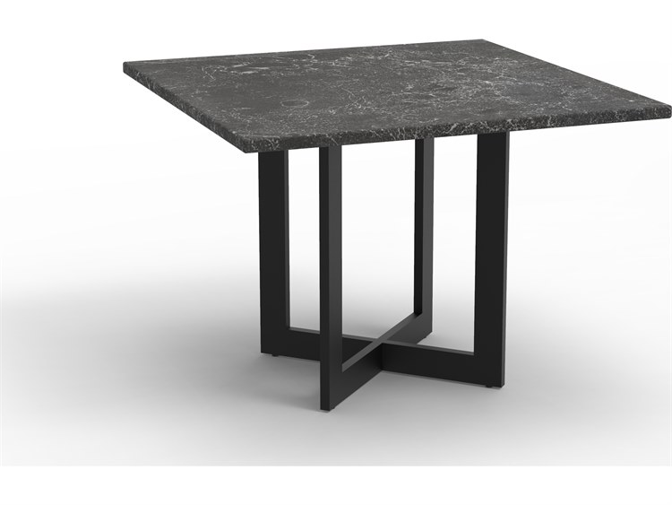 Lane Venture Foley Aluminum Square Lava Stone Top Outdoor Patio Dining Table