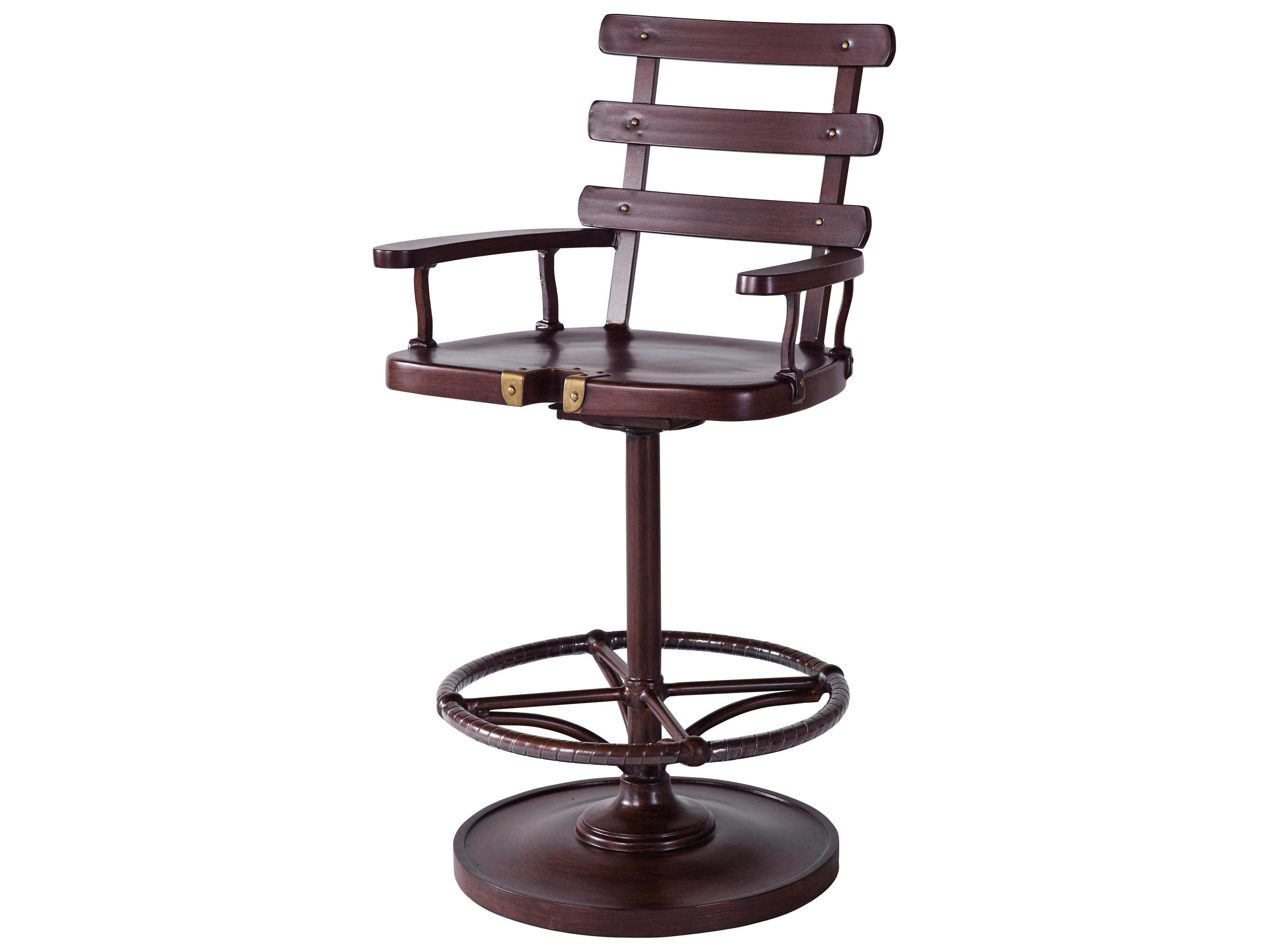 Lane Venture Hemingway Walnut Cast Aluminum Marlin Memory Swivel Bar