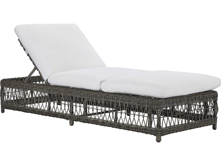 Lane Venture Mystic Harbor French Grey Wicker Chaise Lounge