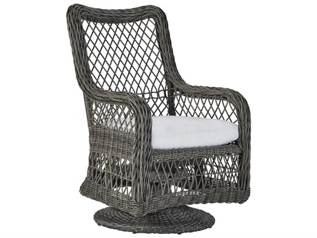 Lane Venture Mystic Harbor French Grey Wicker Swivel Tilt Dining Chair