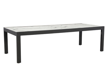 Lane Venture Palisades Aluminum 106''W x 44'D Rectangular Faux Stone Top Extension Dining Table
