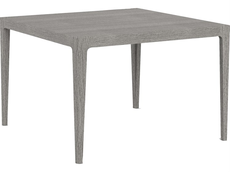Lane Venture Avila Teak Paloma Grey Square Outdoor Dining Table with Umbrella Hole