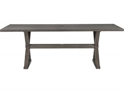 Lane Venture Mystic Harbor French Grey Wood Grain Aluminum 84''W x 44''D Rectangular Dining Table with Umbrella Hole