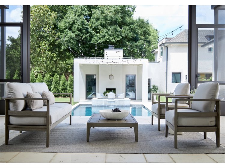 Lane Venture Avila Teak Cushion Patio Lounge Set