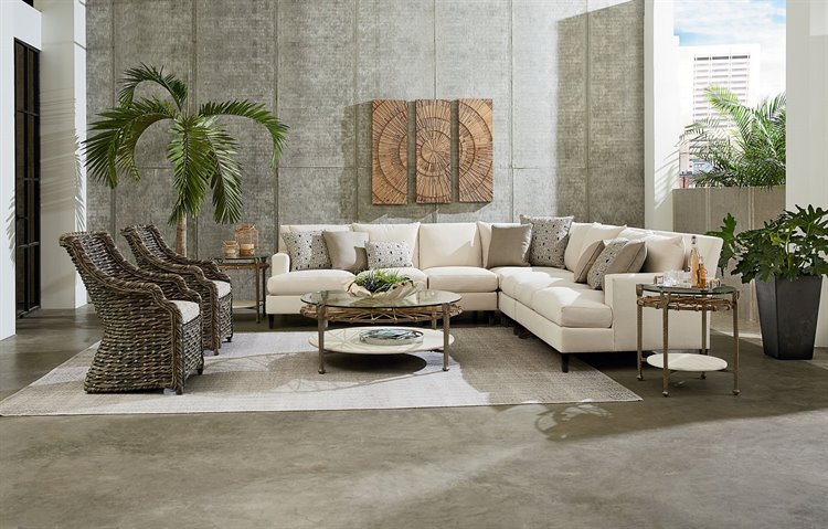 Lane Venture Hemingway Driftwood Wicker Sectional Lounge Set