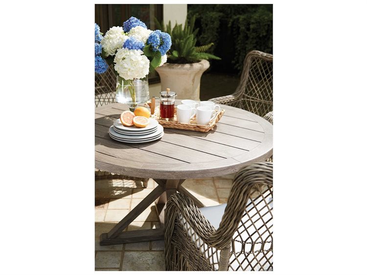 Lane Venture Mystic Harbor French Grey Wicker Dining Set