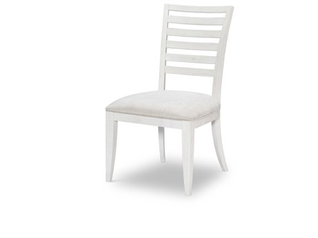 Legacy Classic Edgewater Ladder Back Ash Wood White Upholstered Side Dining Chair
