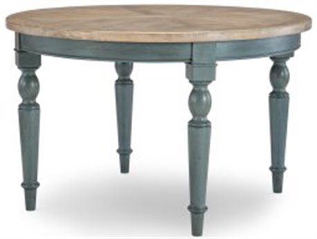 Legacy Classic Easton Hills Round Wood Distressed Denim stone Washed Dining Table
