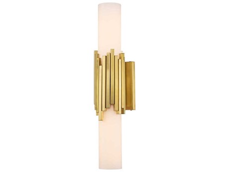 Lucas McKearn Marvel 2-Light Aged Brass Gold Glass Vanity Light